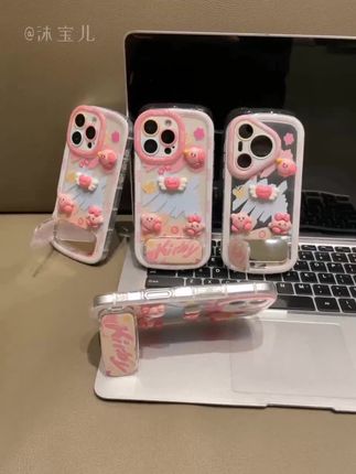 #创作灵感 零帕电子卡通星之卡比适用iPhone16手机壳苹果女华为vivo小米oppo#支架手机壳 #镜子手机壳 #创意手机壳 #手机壳苹果