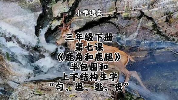 小学语文三年级下册第七课《鹿角和鹿腿》半包围结构和上下结构生字“匀、追、逃、丧”字书写方法和要点讲解#小学语文#三年级下册语文#三年级下册语文同步生字#三年级下册语文预习