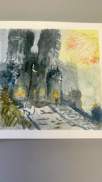 画城堡的尖尖简直是享受
#水彩 #绘画 #艾尔登法环 #水彩风景 #绘画练习