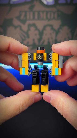 原创迷你合体机甲积木拼搭