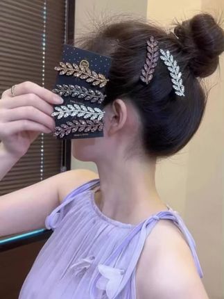 水钻麦穗发夹女2024新款边夹刘海夹后脑勺碎发bb夹子甜美半扎发卡#发夹 #侧边夹 #发饰头饰