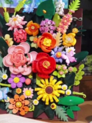 【花予蔓影积木永生花装饰画创意拼装潮玩艺术摆件生日七夕礼物礼物】#积木#乐高