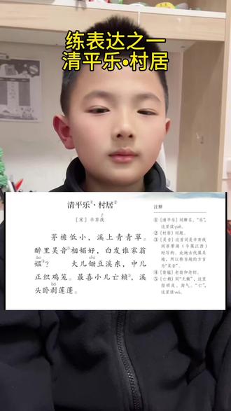练表达的一天,四下语文,清平乐·村居