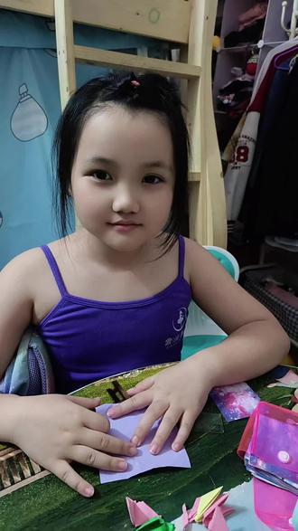 #儿童手工制作 用纸织三角洲,小爱心❤️过程好乐呵呵呵