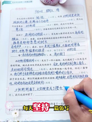 #三年级 孩子刚接触写作文,不会写没思路,可以准备这套同步作文仿写,从写作技巧,标题、句子到段落,手把手带着孩子照着学、跟着写,一步步教孩子把作文写顺写好,不用再为写作文发愁#作文 #仿写 #写作技巧