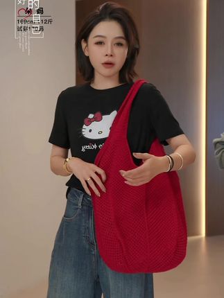 2025年新款针织大容量单肩旅游通勤腋下包#最美的年龄做最美的自己