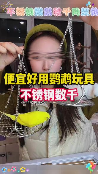 十几块的不锈钢数千,满足小鸟喜欢玩秋千的需求,经久耐用还能水洗,不粘便便,干净又好用,重点是!小鸟非常喜欢! #鹦鹉玩具 #鹦鹉玩具推荐 #鹦鹉秋千 #鹦鹉秋千玩具 #新手养鸟必备工具