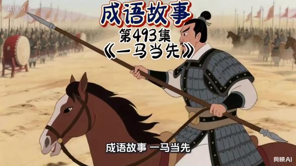#上热门 @DOU+上热门 #成语故事 #每日分享
一马当先☞第493集