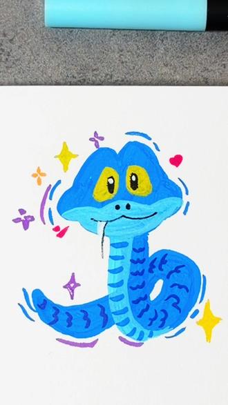 #上热门 我是盖瑞·一条蛇#画画 #简笔画#画画教程 #零基础学画画