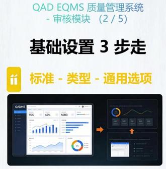 QAD EQMS 审核模块 审核基础设置 3 步搞定! 审核基础设置 3 步搞定!管理体系标准 + 审核类型 + 通用选项 配置
#审核 #体系审核 #过程审核 #产品审核 #质量体系#QMS系统