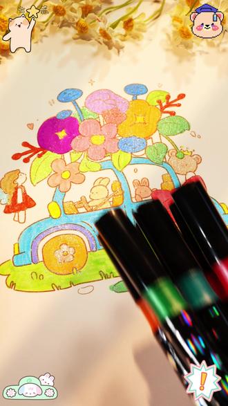 画画黑科技:双头闪光马克笔#文具推荐 #画画 #简笔画 #闪光笔 #马克笔