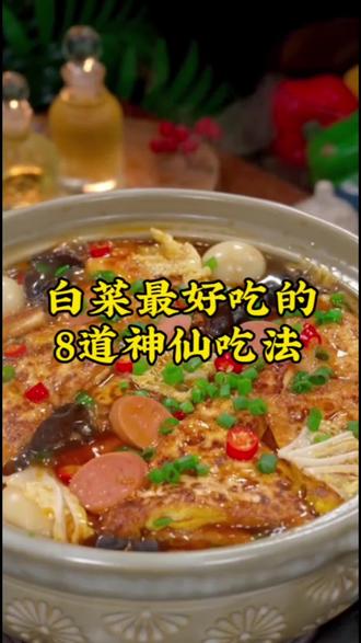 十星级大厨都不会告诉你的,北方的冬天离不开的,白菜最好吃的8种神仙做法,补水润燥 营养丰富,配上热蒸馍真的太香了! #美食教程 #家常菜 #醋溜白菜 #凉拌白菜 #白菜豆腐