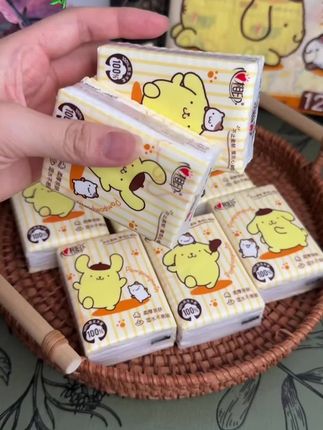 三丽鸥联名心相印手帕纸,4层构造7片装,丰富规格,可爱布丁狗,小包设计出游必备好物#手帕纸类#纸巾 #好物推荐🔥