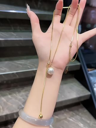 抽拉项链,长短可以调节,短袖卫衣毛衣随意搭!#时尚饰品#毛衣链#项链#饰品分享 #高级感