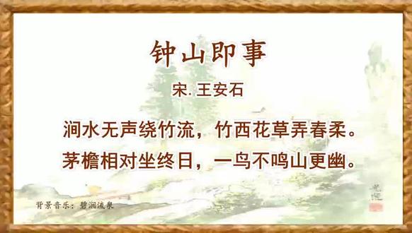 王安石《钟山即事》#和抖音一起学古诗