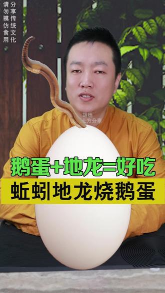 #地龙蛋 #蚯蚓烧鹅蛋 #蚯蚓蛋
把鹅蛋扎洞放入蚯蚓烧熟即可