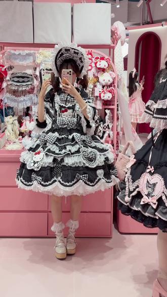 花匣三丽鸥联名之kitty款黑色#花与珍珠匣 #三丽鸥联名 #hellokitty #lo娘日常 #lolita安利