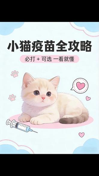 小猫疫苗怎么打?必打 + 可选一次说清,不花冤枉钱!新手必看 #猫打疫苗 #猫三联 #狂犬疫苗 #养猫经验分享 #养猫知识