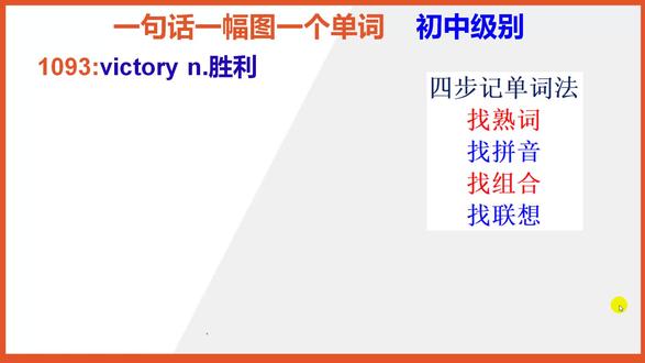 【初中英语单词】15秒快速背单词victory胜利