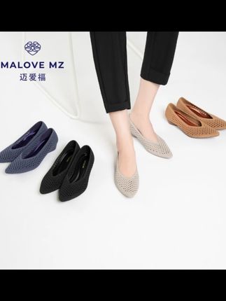 #单鞋 #鞋子 #女鞋 #夏季凉鞋 #浅口单鞋 MALOVEMZ尖头透气软底坡跟女鞋2025年夏季新款舒适网面浅口单鞋