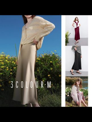 三彩2025秋季新款缎面鱼尾裙高腰半身裙优雅A字长裙浪漫#鱼尾裙 #半身裙搭配 #穿搭技巧