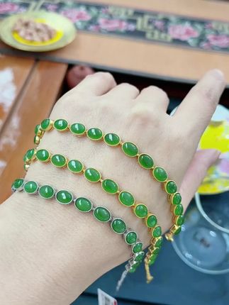 天然和田玉碧玉手链925纯银镶嵌#珠宝首饰 #今日分享 #性价比超高