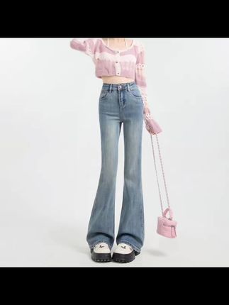 2025秋新款爆款喇叭牛仔裤女爆款显瘦百搭修身微喇裤TZQ121747#裤子穿搭 #早秋穿搭 #女神必备 #显瘦显高显腿长 #爆款热卖中