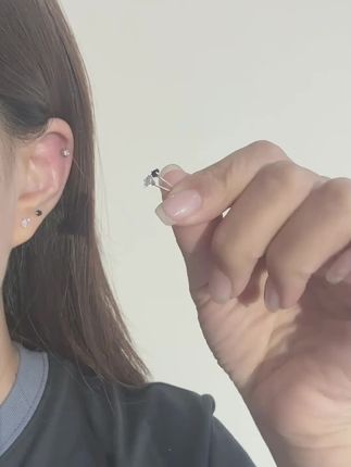 925银耳饰养耳洞免摘精致小巧耳骨钉银针耳钉女耳环迷你简约百搭#耳环#耳饰 #耳钉