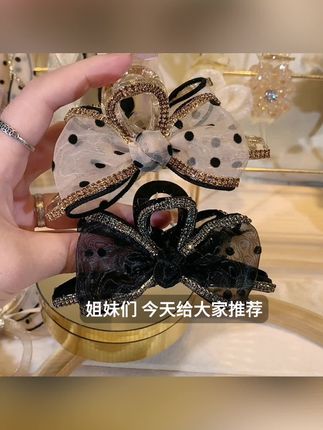 东大门气质波点抓夹11厘米盘发夹优雅精致超仙蝴蝶结发夹#爆款热卖中 #好物推荐🔥