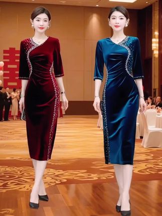 #婚庆礼服 #婚礼妈妈礼服 #气质优雅 #喜婆婆喜妈妈婚宴礼服 #高端大气上档次