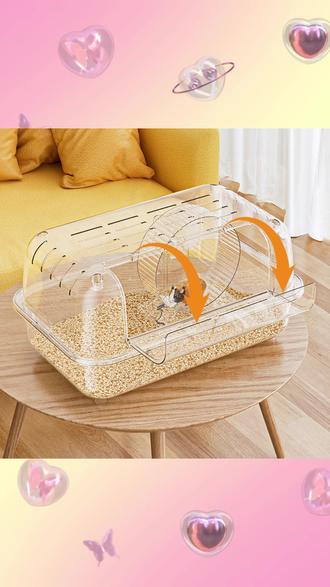 妙昂透气全景仓鼠笼透明豪华别墅金丝熊笼过冬防啃咬防越狱易清理#仓鼠笼 #透气仓鼠笼 #金丝熊笼 #易清理笼子 #妙昂仓鼠笼
