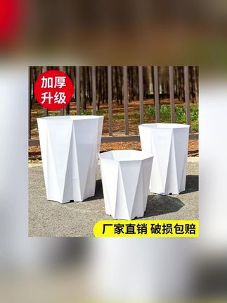 钻石型简约花盆树脂加厚款盆栽富贵椰子发财树天堂鸟大口径花盆#钻石型花盆 #简约花盆 #加厚花盆 #大口径花盆 #树脂花盆