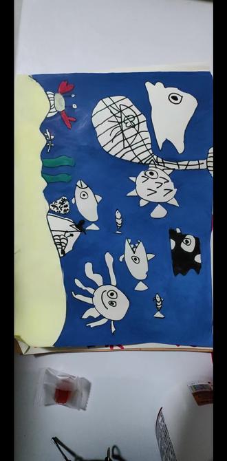 #爱画画的孩子 自创海洋主题画