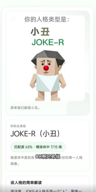 我竟然是小丑! 人格测试 全程免费没有套路顺便测 #人格测试mbti #测试 #人格属性