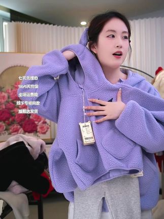 亲子款【库洛米联名】戴维贝拉儿童秋冬款男女童外套女宝宝颗粒绒连帽上衣#气质优雅#童装#童装品牌#童装女童#童装男童女童套装