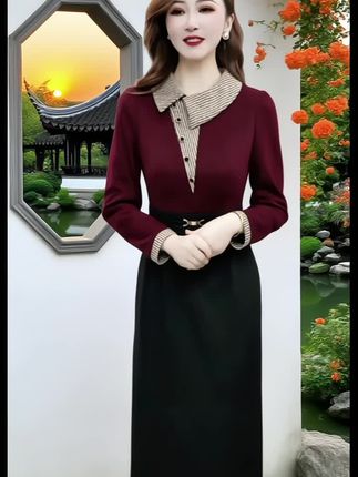 秋款时尚连衣裙#高级感穿搭 #气质女神穿搭 #高端大气 #减龄显瘦穿搭 #遮肉显瘦穿搭