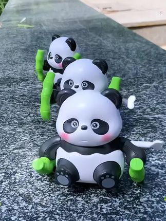 婴儿玩具翻滚熊猫幼儿0到1岁3一6个月龄12早教益智宝宝消耗体力#发条熊猫 #哄娃神器 #宝宝玩具 #熊猫玩具