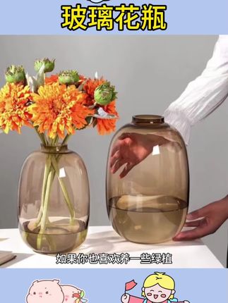 #玻璃花瓶 #水培花瓶 #水培花器 网红简约高级感喜悦玻璃花瓶插花水养客厅马醉木雪柳水培花器代发 #插花瓶 #雪柳水培器