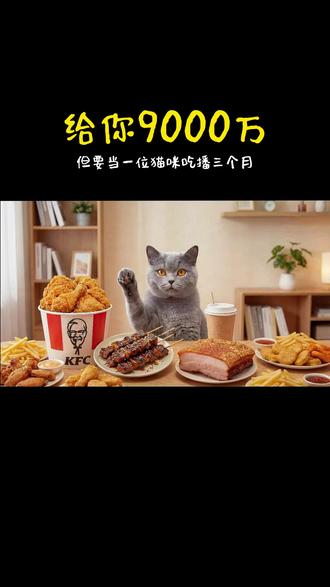 假如给你9000万 让你选择当猫咪吃播三个月 你愿意吗?#AI创作浪潮计划#青年创作者成长计划 #AI企鹅#我妈眼中的我#猪妞