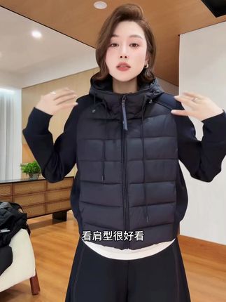 拼接鸭鸭外套羽绒服#羽绒服 #秋冬穿搭 #显瘦穿搭 #显瘦显高显气质 #内搭外穿都好看