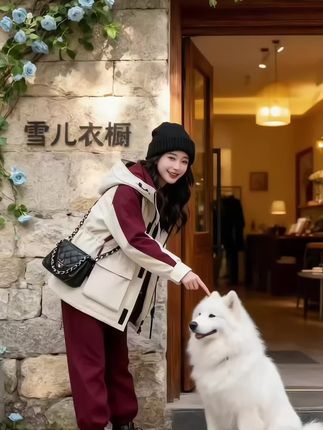 韩版独特超好看外套女2025新款秋冬撞色夹棉加厚连帽工装派克服潮#秋冬穿搭 #户外穿搭 #休闲穿搭 #高级感穿搭 #保暖穿搭
