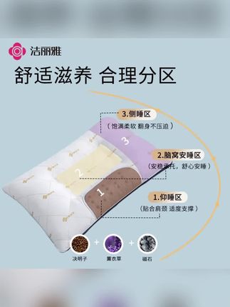 木森推荐的洁丽雅决明子枕头不塌陷护颈椎枕芯助睡眠成人专用枕单人家用枕#枕头 #枕芯 #在抖音入手的好东西 #木森 #木森大舞台