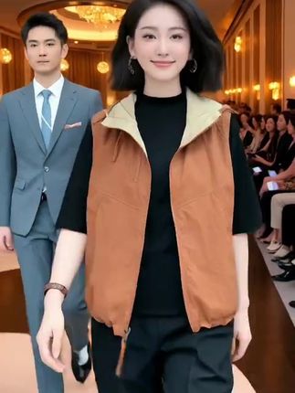 #时尚T台秀 #拼色两面穿新款马甲 #洋气减龄 #时尚潮流穿搭 #高端大气