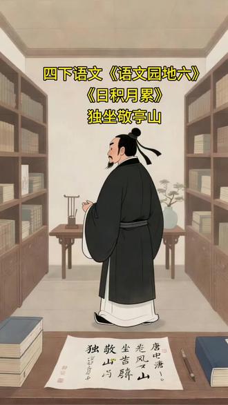 四下语文《语文园地六》《日积月累》独坐敬亭山 #古诗词 #四年级 #四年级下册语文 #小学语文 #小学知识点归纳