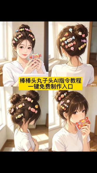 扎一个丸子头 插上几根棒棒糖 棒棒糖丸子头图片 棒棒糖丸子头AI指令教程 棒棒糖丸子头特效 棒棒糖丸子头素材 棒棒糖丸子头怎么拍图片 棒棒糖丸子头 #见面我们也这样拍 #剪映#剪映图片设计
#棒棒糖丸子头 #ai发型设计教程