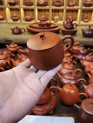 朱泥汉瓦壶140毫升#茶生活 #今日分享