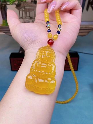 满蜜鸡油黄观音吊坠,100%正品,高端上档次,送人自戴倍有面子!源头工厂,原来这么便宜!#观音 #鸡油黄 #珠宝首饰 #吊坠挂件