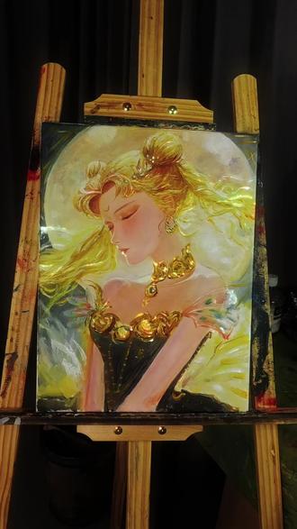 爱和正义的美少女战士,#水冰月 !我要代表月亮,消灭你们#画画#油画 #绘画过程 #二次元