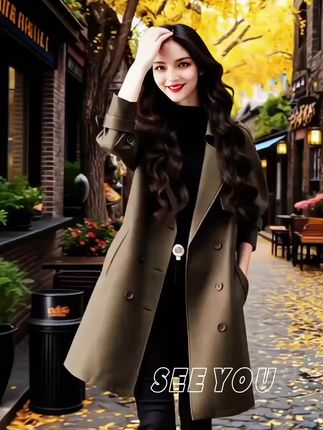 #优雅气质 #微胖女生秋季通勤穿搭 #微胖女生秋季显瘦风衣测评 #英伦风女士风衣外套