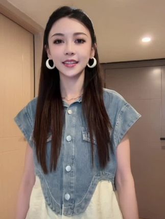 牛仔套装女2025夏季新款韩版无袖牛仔拼接上衣小个子短裤两件套